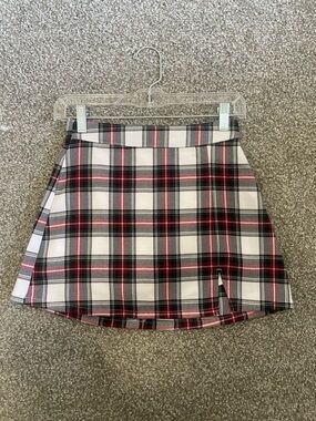 Hollister Red Black White Plaid Mini Skirt